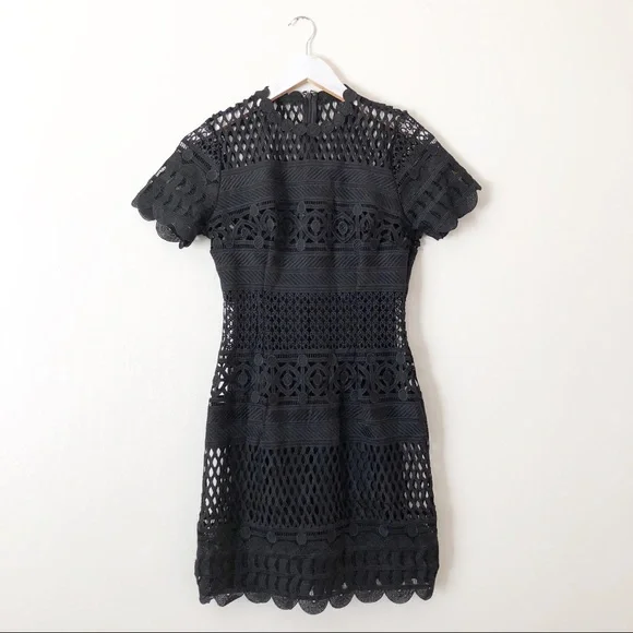 Women's Kendall + Kylie Crochet A-Line Dress, Size Small - Black